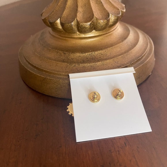 Tory Burch Gold and Teal Statement Earrings - Picture 2 of 2